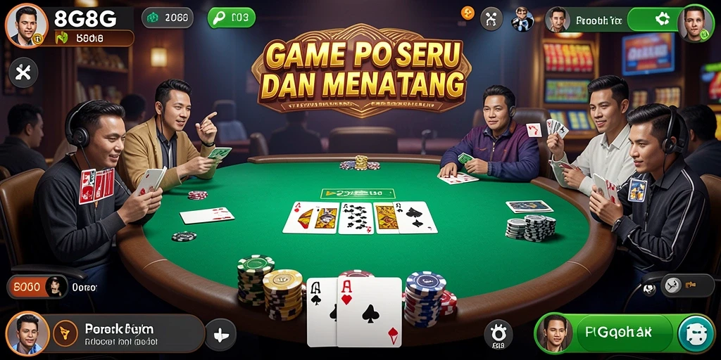 Tampilan gameplay menarik dalam aplikasi Poker 8G8G.