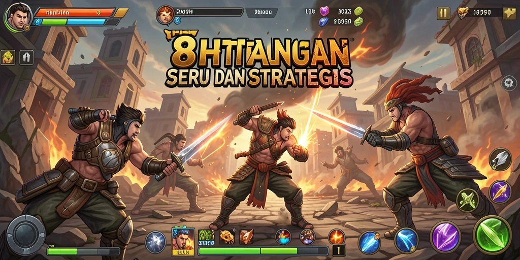 Tangkapan layar gameplay 8HHH menunjukkan aksi pertarungan yang mendebarkan.