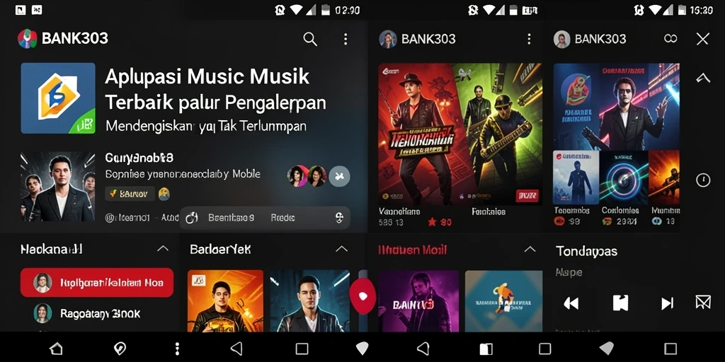 Screenshot utama BANK303 menampilkan gameplay interaktif dalam mendengarkan musik.