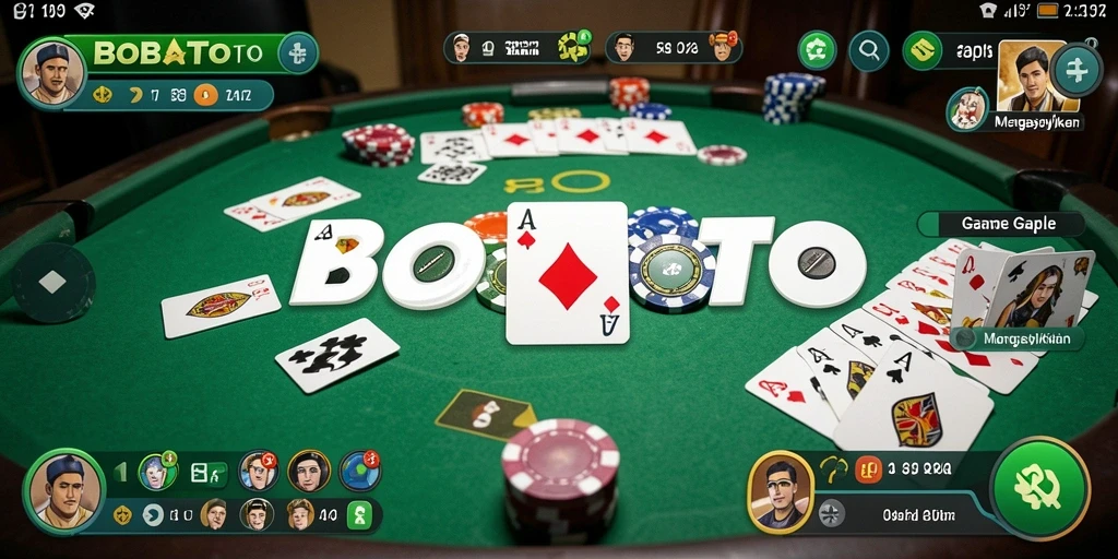 Screenshot menampilkan gameplay seru BOBATOTO dalam Gaple.
