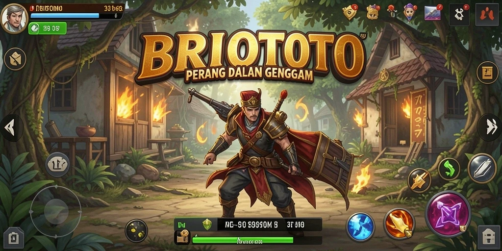 Screenshot BRIOTOTO menampilkan aksi tembakan yang penuh ketegangan.