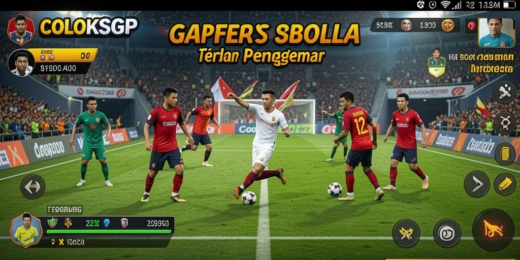 Screenshot gameplay COLOKSGP menampilkan aksi sepak bola yang mendebarkan.