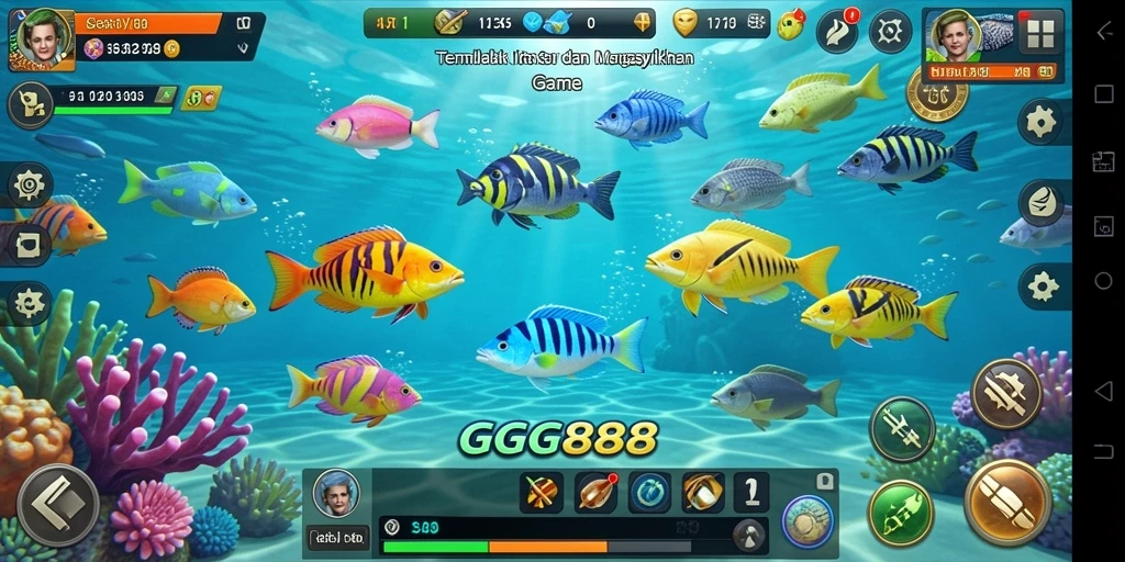 Gameplay GGG888 yang mendebarkan saat menembak ikan.