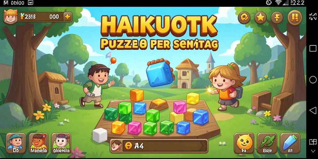 Tampilan gameplay seru HAIKUOTK dengan variasi puzzle menarik.
