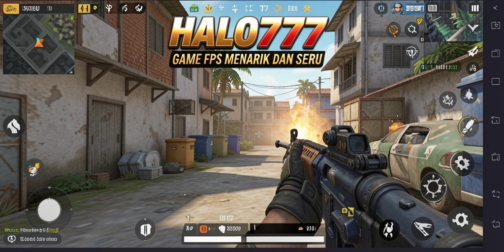 Tangkapan layar gameplay HALO777 menunjukkan aksi tembak-menembak yang intens.