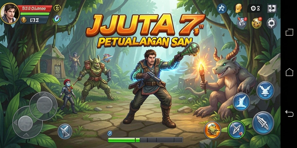 Tampilan utama gameplay JUTA7 yang menakjubkan dan mendebarkan.