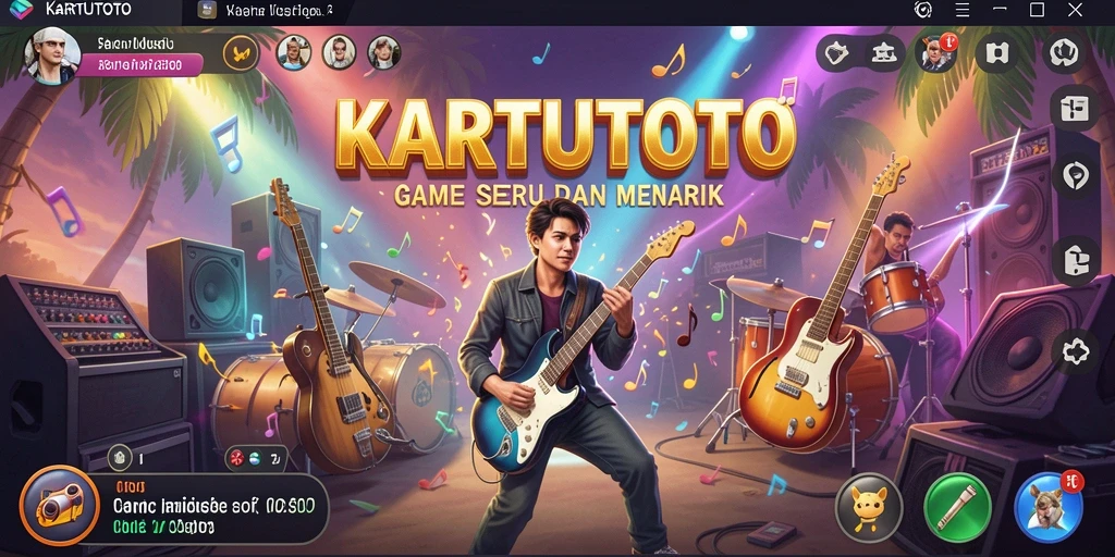 Tampilan seru gameplay KARTUTOTO yang menampilkan interaksi musik.