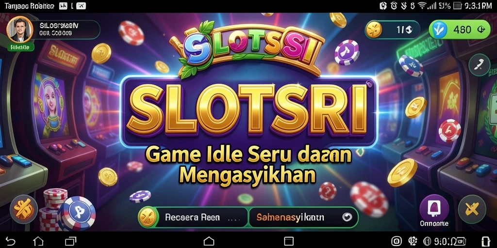 Tampilan gameplay SLOTSRI yang menarik dengan mesin slot yang berputar.